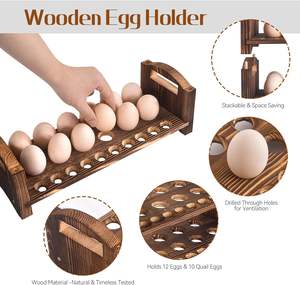 Pine Wood Brown Wooden <b>Egg</b> Holder <b>Eco</b>-friendly 3-tier Wooden <b>Egg</b> Holder 36-<b>egg</b> Capacity Durable - Product Image 4