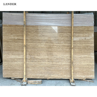 Landerstone Beige Travertin-Dalle de marbre foncé pour îlot de marbre dans la cuisine Personnalisation de la maison Dalle de marbre en pierre naturelle