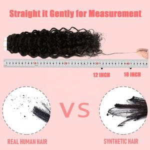 Extensions de cheveux humains 100% brésiliens non-Remy, bouclés profonds, avec ruban adhésif invisible ultra-résistant, couleur naturelle, sans effet de mélange - Product Image 5