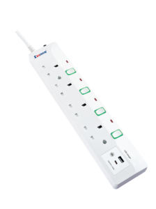 Enchufe de Extensión Dachang D154AU BS con 2 Puertos Tipo-C, 6 Tomas de Corriente, Protección IP20, 13A <span class=keywords><strong>IEC</strong></span> - Product Image 2