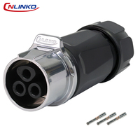 Connecteur d'alimentation robuste LP32 à 3 broches, mâle, à sertir, avec bride anti-déconnexion pour applications marines