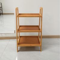 Estante de escalera de bambú de 3 niveles de alta calidad Estante de almacenamiento de tipo vertical multifuncional con unidad de almacenamiento para organización del hogar