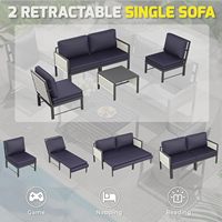Ensemble de canapés modulaires en aluminium AECOJOY, 4 places, meubles de patio extérieur avec table basse pour véranda et terrasse, fabriqué en Chine