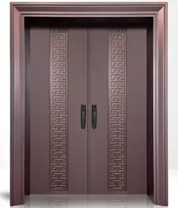 Porta de aço inoxidável para sala de conferências de negócios solene personalizada GUCI porta dupla de segurança