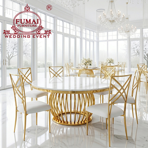 FUMAI FURNITURE Modern <b>Round</b> Mdf Top Metal Dining <b>Table</b> Contemporary Hotel Furniture for Wedding Events - Product Image 1