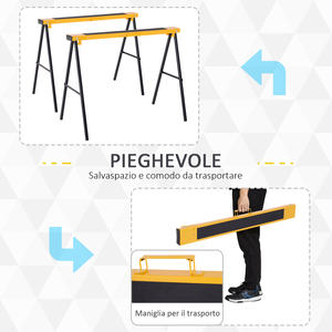 ชุด durhand ขาตั้งแบบพกพาและพับได้2ชิ้นท็อปกันลื่นน้ำหนักสูงสุด250กก. - Product Image 4