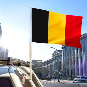 Produits de haute qualité personnalisés 12*18 pouces 100% polyester drapeau de voiture coupe-vent solide et durable drapeau de fenêtre de voiture belge personnalisé - Product Image 3
