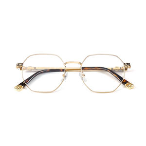 Gafas de Metal Cuadradas Retro Modernas, Montura Ancha, Anti Luz Azul, para Miopía, Unisex, Origen Zhejiang 08036 - Product Image 1