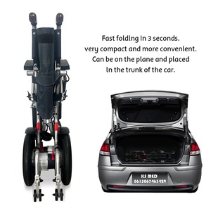 Silla de Ruedas Eléctrica Ligera KSM-509 para Personas Mayores con Frenos Electromagnéticos Seguros, Silla de Ruedas Plegable para Uso Doméstico - Product Image 3