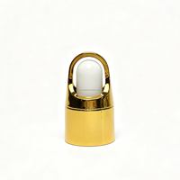 Bouchon à vis anti-déversement en aluminium-plastique avec capuchon anti-poussière pour bouteilles, doré, argenté, avec revêtement UV, compte-gouttes, anneau de fixation, tétine en caoutchouc