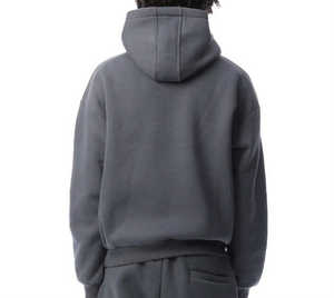 เซตเสื้อฮู้ดกีฬาผ้าฝ้ายสองชิ้นคุณภาพสูงของผู้ชายชุดสเวตเชิ้ตแนวสตรีทมีลายปักโลโก้สำหรับฤดูหนาวออกกำลังกายแบบลำลอง - Product Image 5