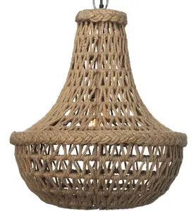 Hot Xu Hướng Đay Macrame Ánh Sáng Bóng Râm Bìa Handmade Macrame Chụp Đèn Dệt Macrame Đèn Chùm