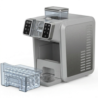 Machine à glaçons et smoothies électrique commerciale 2-en-1 avec compresseur, production de 20-30 kg/jour, en acier inoxydable, pour comptoir, usage domestique, économe en énergie