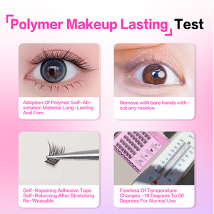 Cils de bricolage auto-adhésifs pré-collés 0.15mm d'épaisseur BC Curl <span class=keywords><strong>Princess</strong></span> Hare <span class=keywords><strong>Lash</strong></span> Pearlet Design Flame Lower Glue-Free Press Lashes - Product Image 3