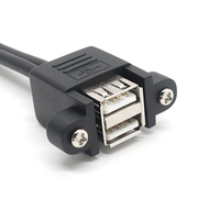 Câble double USB 3.0 mâle vers femelle avec verrouillage par vis, conducteurs en cuivre pur, pour fonction support de téléphone, câble en Y