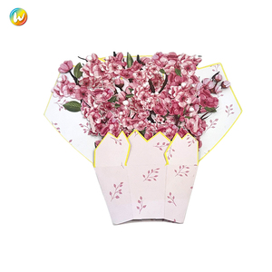 Tùy Chỉnh Tinh Tế 3D Bó Hoa Màu Hồng Hoa Thẻ Giấy Chất Liệu Doanh Nghiệp Nhỏ Phước Lành Người Bạn Tốt Nhất Lời Chào - Product Image 2