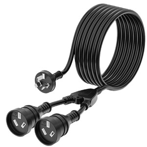 Cable de Alimentación de Cobre Puro como Cable de Extensión de 5 Metros, 10 Amperios, 2 Tomas de Corriente, para Electrodomésticos - Product Image 5
