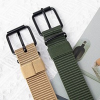 Ceinture unisexe réglable en toile de nylon avec boucle ardillon métallique, multi-trous, décontractée, pour l'extérieur, pour jeans, tendance, usage quotidien, en sangle de nylon