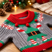 Vente en gros Pull d'hiver mignon pour chien chat et animaux de compagnie Design personnalisé classique et simple en polyester pour Noël Noël