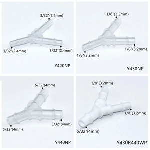 Raccord en Y JUPlasfitting 4x2.5 5x3 6x4 en PP de qualité alimentaire pour tuyaux rigides, idéal pour l'impression jet d'encre - Product Image 3