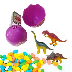 Plastic Paaseieren Gevuld Met Verrassing Mini Dinosaurussen Speelgoed En Snoep Voor Kinderen