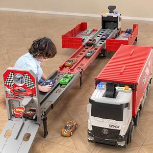 EPT 4Pcs Plastic Kids <strong>Toys</strong> <strong>Light</strong> Music Fire Fighting Scene Storage Ejection Sliding Container Car Race Track Truck <strong>Toy</strong> - Product Image 3
