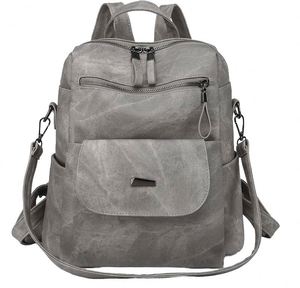 Sac à dos multifonctionnel en nylon pour femme, couleur unie, grande capacité, bandoulière amovible, fermeture éclair en tissu Oxford - Product Image 1