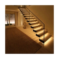Escalier suspendu flottant certifié sécurité, avec support dissimulé renforcé, taille personnalisée, pour villa, escalier intérieur