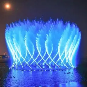 Cheap Price Outdoor Garden Lake Pond Pool Water Feature Stainless Steel Dancing Music Floating Water Fountain With Lighting