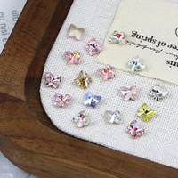 Dekorasi Kuku 3D Bling Bling Kristal Mini Bentuk Bunga Kupu-kupu 5mm, Alat Bor Kuku, Ujung Runcing, Bentuk Tidak Beraturan
