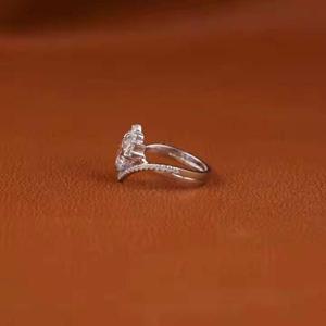 925 Sterling Silver Hip Hop Moissanite <b>Diamond</b> <b>Ring</b> Lab Grown <b>Diamond</b> Statement Jewelry - Product Image 1