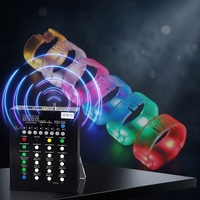 Pulsera Ajustable con Logotipo Personalizado, DMX, NFC, RFID, Recargable Tipo-C, Control de Señal RF 2.4G/433MHz, LED RGB