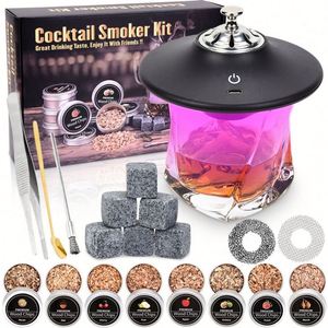 Hot-selling Electric Smoke Generator Cocktail Mixing <b>Tool</b>, Flying Saucer-style Whisky Electric Smoke Generator Set - Product Image 3