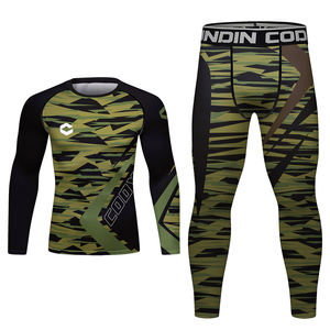 Camuflaje poliéster Spandex Rash Guard Activewear hombres MMA Kimono Jiu-Jitsu brasileño Grappling <span class=keywords><strong>tatuaje</strong></span> ropa deportiva ajustada - Product Image 5