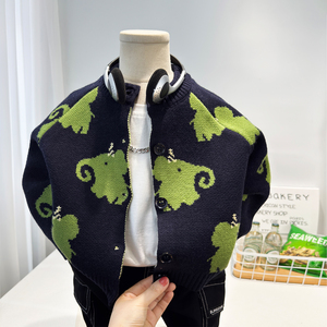 <span class=keywords><strong>Cardigan</strong></span> en tricot épais anti-boulochage pour garçons, nouvelle collection automne 2026, style coréen, motif dessin animé, pour bébés et jeunes enfants - Product Image 1
