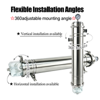 Filtre à eau pour toute la maison en acier inoxydable 304 avec chambre filtrante visible en état de surcharge, purificateur d'eau à ultrafiltration PVDF