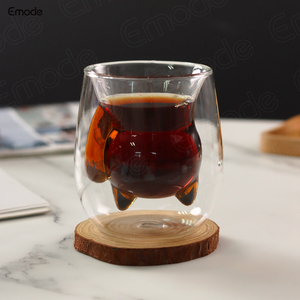 Caneca de café criativa em forma de gato, copo de vidro borossilicato de parede com dupla camada, novo design, 250ml sem alça - Product Image 3