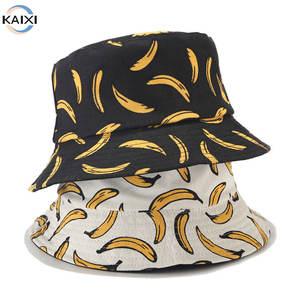 Sombrero de Pescador Personalizado al por Mayor, Diseño de Verano, Color Negro, Azul <span class=keywords><strong>Banana</strong></span> y Blanco, Protección Solar, Impresión de Doble Cara, Unisex - Product Image 3