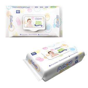 <span class=keywords><strong>Toalla</strong></span> húmeda para bebé amigable con la piel con fragancia, 40GSM no tejido 15*20cm 80 toallitas faciales de succión Anhow para bebé - Product Image 3