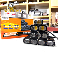 BAOBAO Luces Explorer Red Devil Eyes 1led 2led 4led Blanc Jaune Flash Aluminium 60 Watts Feux LED Moto Phare Avant