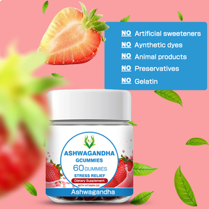 Formule à base de plantes Ashwagandha Gummies Amélioration de la vitalité Clarté mentale Soutien Saveur naturelle de fraise - Product Image 5