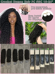 Extensiones de Cabello Humano Rizado Profundo 11A para Crochet, Rizos Pixie Preseparados para Trenzas, Espirales Pequeñas, Cabello Rizado para Crochet para Mujeres - Product Image 4