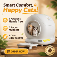 Bac à litière automatique pour chat 78L personnalisé, contrôle par application intelligente, bac à litière autonettoyant semi-fermé, toilette pour animaux de compagnie, bac à litière pour chat OEM/ODM