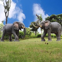 Sculpture d'éléphant réaliste en fibre de verre grandeur nature, modèle de statue d'animaux simulés, prix de gros pour les zoos et les parcs d'attractions