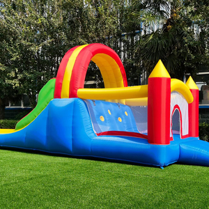 Inflatables Manufacturer 3 in 1 Kids Inflatable <b>Trampoline</b> Rainbow Jumping Castle Kids Backyard Playgrounds with Air Blower - Product Image 6