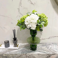 Yastouay 1 Buah Bunga Hydrangea Sutra Realistis Buatan 21" Putih Dekorasi Rumah Lengkap untuk Pesta Pernikahan Centerpieces