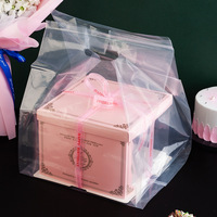 Vente en gros Sacs d'emballage pour desserts en plastique transparent personnalisés 4/6/8/10in Emballage à emporter pour gâteau Sushi Lait