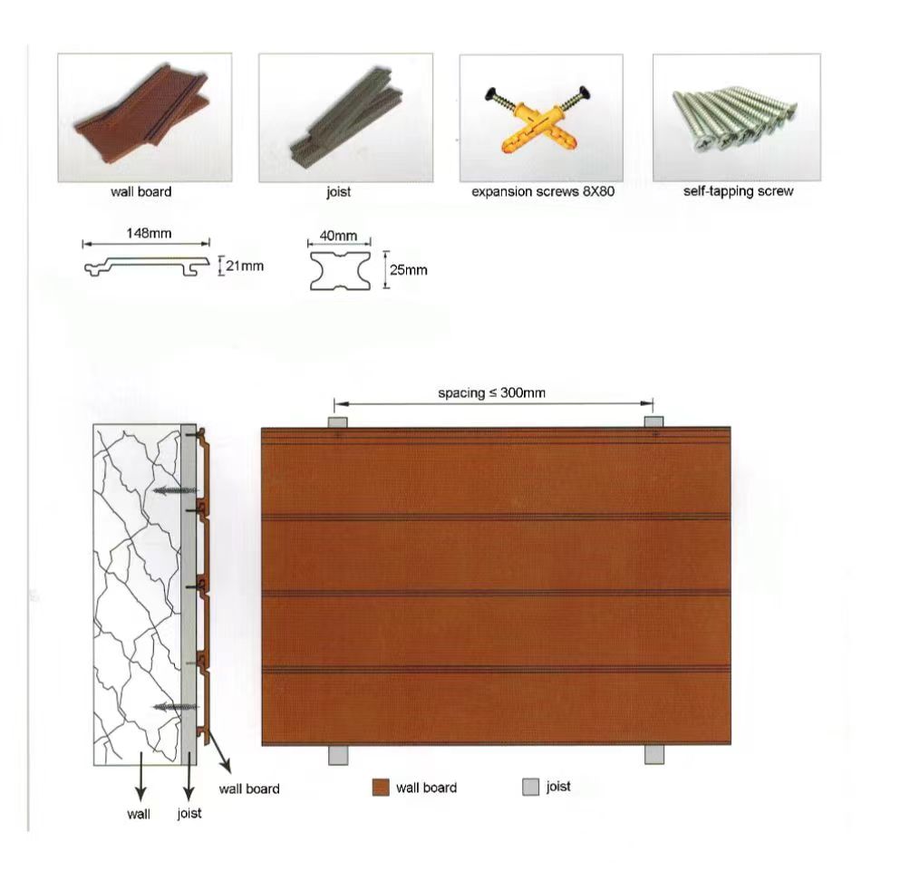 Outdoor Wall Decoration Exterior WPC Wall Panel 219mmx26mm Wall Cladding