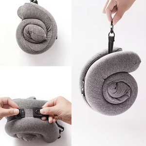 Almohada de Viaje en Forma de U con Diseño Ortopédico Personalizado y Hebilla Ajustable, Espuma Viscoelástica de Rebote Lento, Soporte para el Cuello, Juego de Almohadas de Viaje - Product Image 3