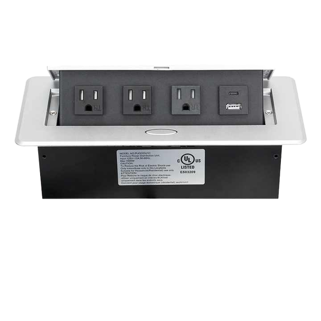 Customized PD20W USB-C Charging Ports Pop-Up Table Connection Box Multimedia Hidden Office Desktop Socket US AU
